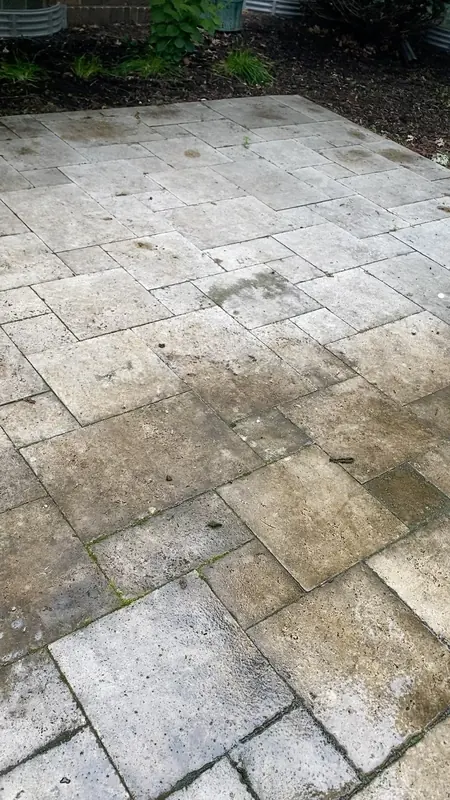 Paver patio, after cleaning