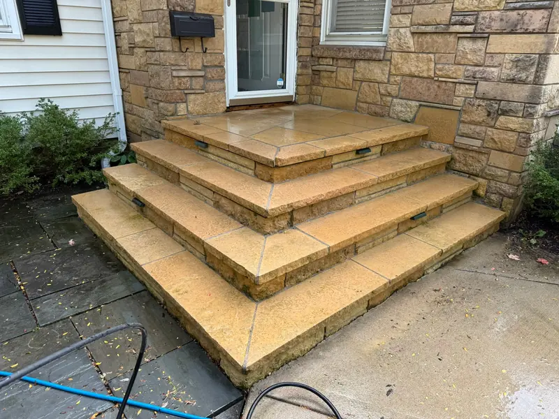 Stone steps, after cleaning