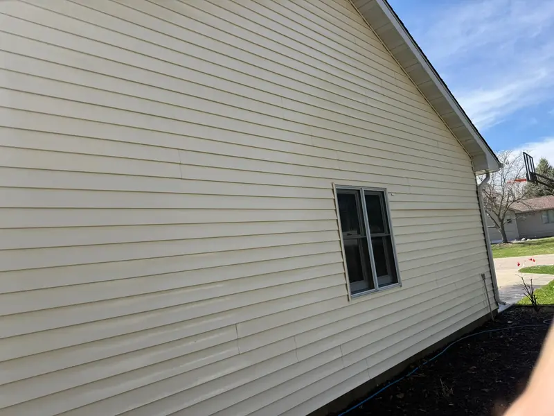Vinyl siding, after cleaning