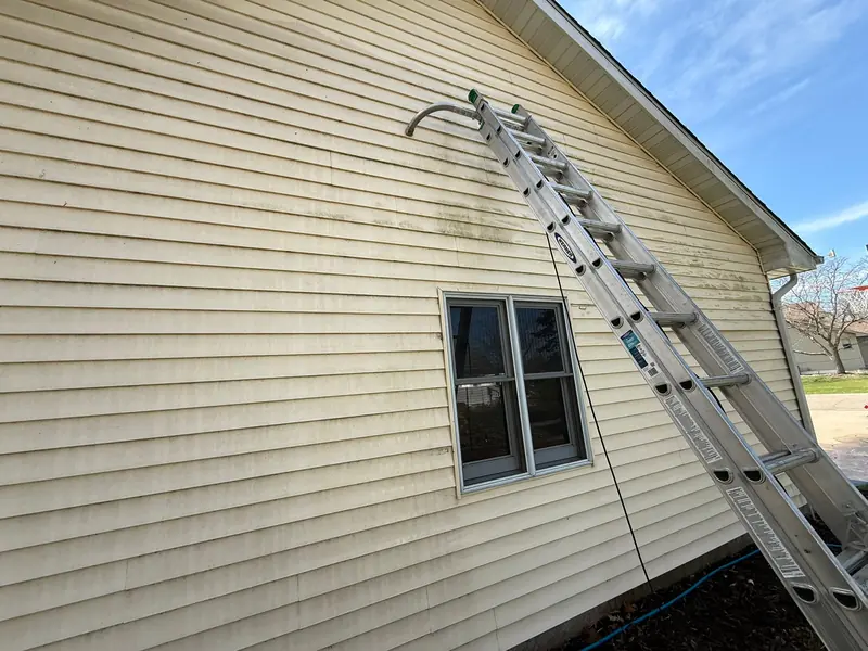 Vinyl siding, before cleaning